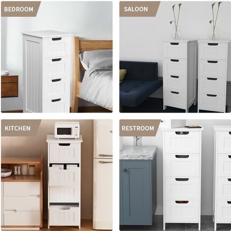 Bathroom Storage Cabinet with Shelf/Drawers 4 Drawers