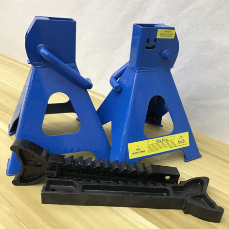 2-Pack 3 Ton Ratcheting Axle Stands - Heavy Duty Steel Jack Stands, Adjustable Height 11.42-16.93 Inches For Cars, Vans & 4x4s