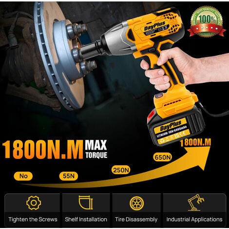 Cordless Impact Wrench 1 2 1800Nm High Torque Brushless For Makita 2 Li Battey