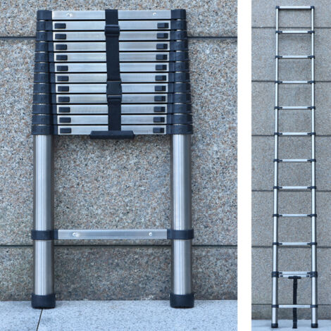 Telescopic Extension TALL Ladder Folding 13 Step Multi-Use Non-Slip ...