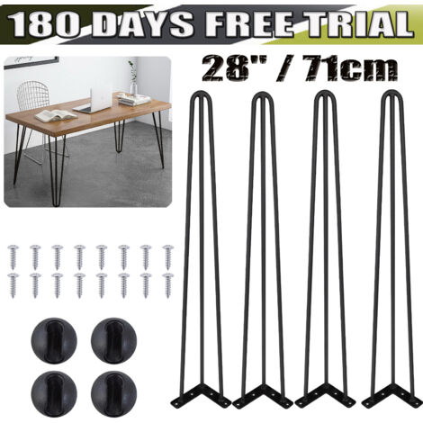 71cm 28'' Hairpin Steel Legs Set for Dining Table Bench Desk Table Furniture