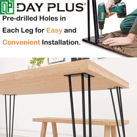 71cm 28'' Hairpin Steel Legs Set for Dining Table Bench Desk Table Furniture