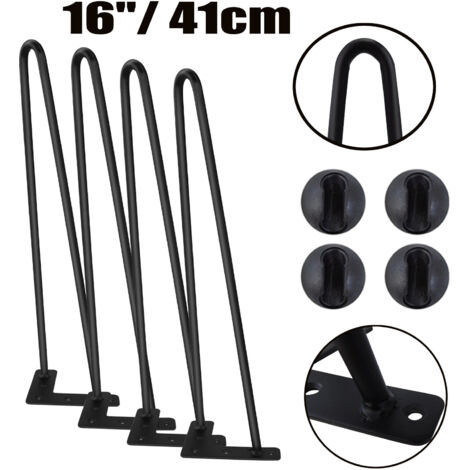 4x 41cm 16'' Hairpin Steel Legs Set for Dining Table Bench Desk Table Furniture