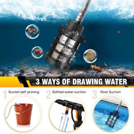 6 IN 1 Cordless Car High Pressure Washer Jet 180Bar Water Wash Cleaner Gun 3000W