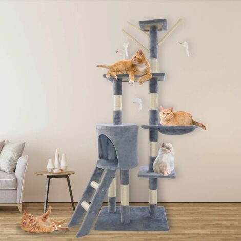 140cm Pet Cat Tree Climbing Tower Activity Centre Kitten Tall ...