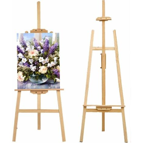 Art Craft Display and Professional Painter Drawing Board 1.5M Tall Studio Easels for Wedding Sign Wedding Easel Stand Wood Large Painting Easel for Artist Sketching 
