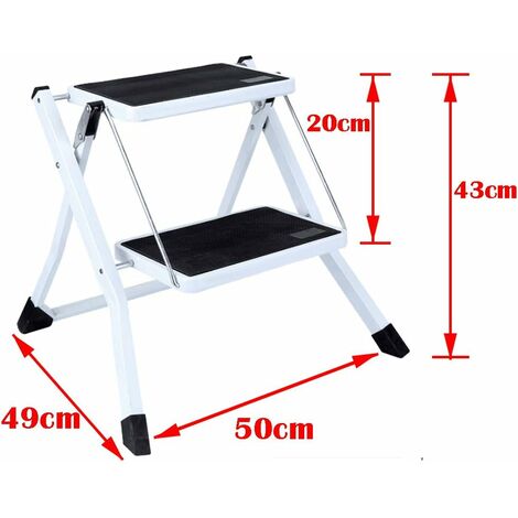 WOA WOA 2 Step Ladder, Step Stool Foldable With Wide Pedals, Portable