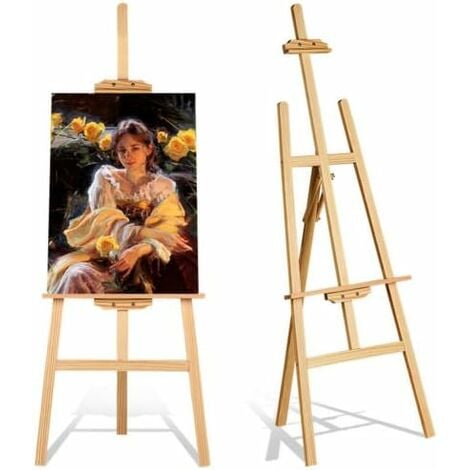 Large Easel 69 Inch 175cm Studio Easel, Craft Display Easels Foldable Wood  Painting Canvas Stand, Adjustable Durable Artist Wedding Stand Sketch