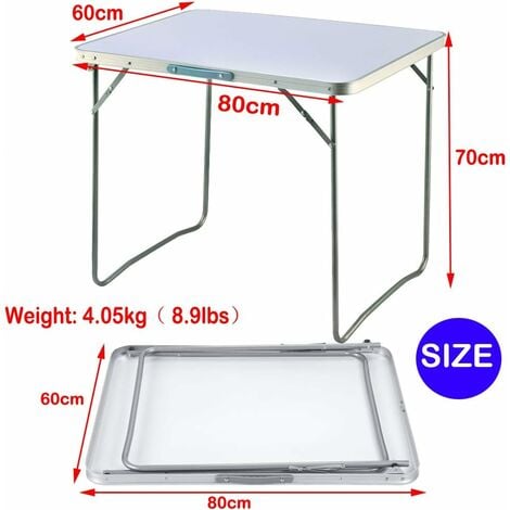 Folding Table 80cm60cm(LW) Portable Plastic Indoor Outdoor Picnic Party Dining Camp Tables Lightweight 4.05kg（ 8.9lbs）