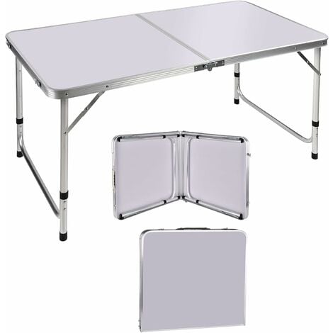 Camping with Carrying Handle,White Picnic Tables,6 Foot Plastic Table,Half Portable Lifetime Table Dining Table for Picnic Parties 