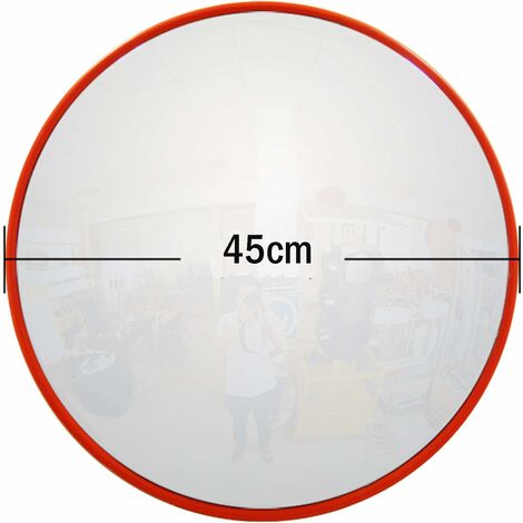 Convex Traffic Mirror 130 Degree Blind Spot Mirror Wide Angle Unbreakable Security Mirror For Road Safety,Garage Parking, Shop Security, Home Driveway, Alley, Car Park, Hospital, School 45CM (1/5)