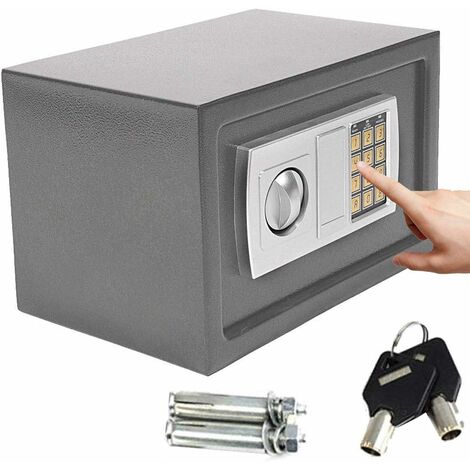Black 8.5L Safe Box High Security Steel Lock Safes and Lock Boxes, Money Box, Safety Boxes Jewelry Cash Gun Box for Home,Office, Digital Safe Box, Steel Alloy Drop Safe, Includes 2 Emergency Keys (1/5)