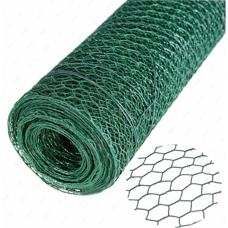 Wire Mesh Fencing Green PVC Coating Waterproof Netting, 0.6M x 50M, Wire  Thickness 20 Gauge, Welded Poultry Chicken Rabbit Small Animal Fence  Barrier