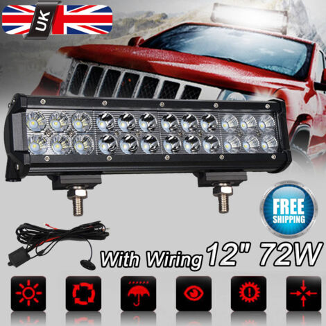 LED Work Light Spot Flood Combo Beam Lamp 4x4 Van ATV Offroad SUV Truck 72W 12V (1/5)