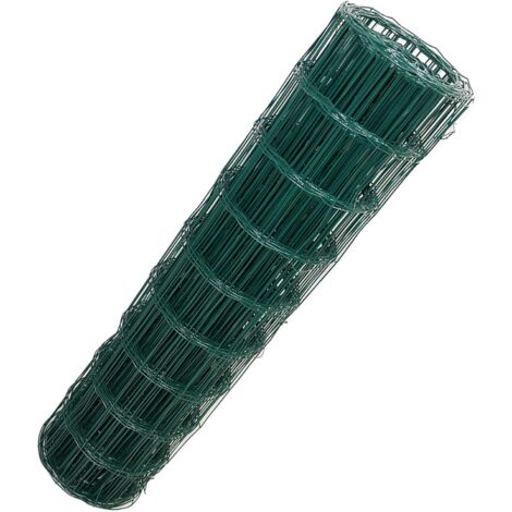 Wire Mesh Fencing with Green PVC Coating, 7.5x10cm Hole Wire Netting, 2mm Wire Thickness, Metal Fence Wire Mesh Roll for Decorative Fencing Outdoor Security Plant Protection (0.9M x 10M) (1/5)