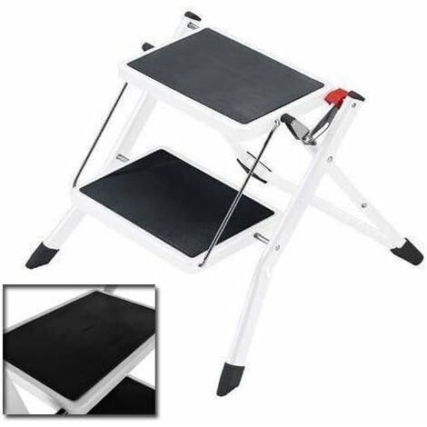 2 Step MINI Ladder Lightweight Safety Non Slip Mat Heavy Duty Steel ...