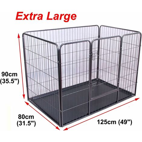 Heavy Duty X Large Dog Puppy Cage Pet Playpen Whelping Box Metal Run Enclosure Floor