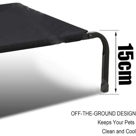 Metal Frame Dog Cot Elevated Pet Bed Raised Dog Pet Bed with Breathable Mesh &No-Slip Rubber Feet, Lightweight & Portable Bed For Indoor Outdoor Camping Beach Travel Use, 75x47x15CM