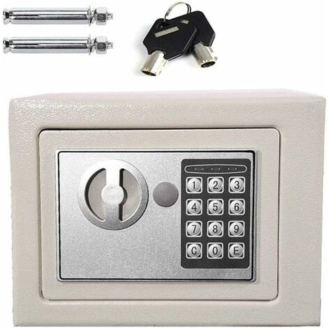 Electronic Password Security Safe Money Cash Deposit Box Office Home Digital Safe Box with Full-digit Keypad, 2 Override Keys and 2 Installing Bolts 4.6L (23x17x17cm, White)