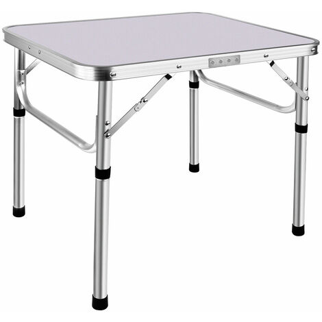 2ft Folding Camping Table, Portable Foldable Picnic Tables for Outdoor Indoor Garden, Balcony Market Kitchen Work Table, 2 Height 20cm/56cm, Table Top Size: 60x45cm