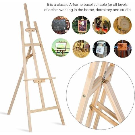 59Inch/150cm Studio Easel - Wooden A-Frame Studio Easel - Foldable Wood  Painting Canvas Stand - Adjustable/Foldable Tripod Easel for Displays,  Exhibition, Drawing, Sketching, Weddings, Arts and Craft