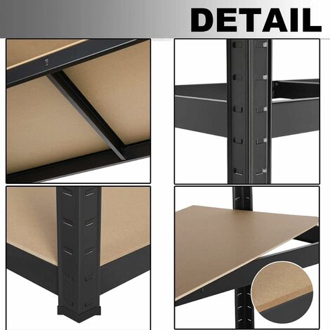 EFAN Heavy Duty Garage Shelving Unit: 150cm x 70cm x 30cm, 5 Tier Boltless Racking Shelves for