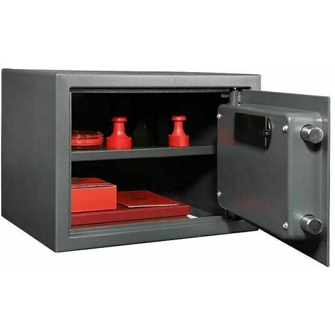 DIGITAL STEEL SAFE 16L ELECTRONIC SECURITY HOME OFFICE MONEY CASH SAFETY BOX KEY Grey