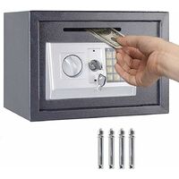 Digital Safe 16L Solid Steel Construction Security Safe for Jewelry/Gun/Cash Valuables/Camera/Document/with 2 Keys Electronic Keypad Large Grey
