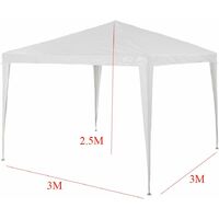DayPlus Pop up Gazebo with no sides 3m x 3m, Heavy Duty Waterproof Instant Sun Shade And Block Wind, Party Tent Outdoor Garden Easy Set up Shelter Beach Canopy with Carry Bag (White)