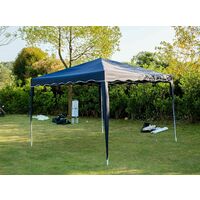 Pop up Gazebo with no sides 3m x 3m, Heavy Duty Waterproof Instant Sun Shade And Block Wind, Party Tent Outdoor Garden Easy Set up Shelter Beach Canopy with Carry Bag (Blue)