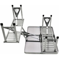 85cm Aluminium Folding Camping Picnic Table Stool Bench Set Portable Outdoor BBQ Seat