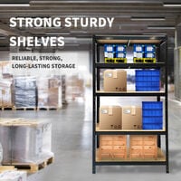5 Tier Heavy Duty Boltless Metal Shelving Shelves Storage Unit Racking Garage UK