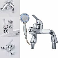 NEW !Bathroom Bath Shower Filler Mixer Tap Single Lever Chrome Solid Brass with Shower Handset and Hose Attachment