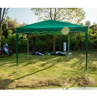 Pop Up Gazebo Tent 3m x 3m Portable Instant Commercial Gazebo Canopy Outdoor Party Tent Garden Heavy Duty Gazebo Event Shelter With Carry Bag (No Sides, Green)