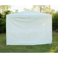 Pop Up Gazebo Tent 3m x 3m Portable Instant Commercial Gazebo Canopy Outdoor Party Tent Garden Heavy Duty Gazebo Event Shelter With Carry Bag (4 Sides, White)