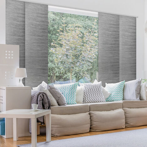 Panneau japonais tamisant juno rayé - Gris foncé - L45 x H250cm (1/5)