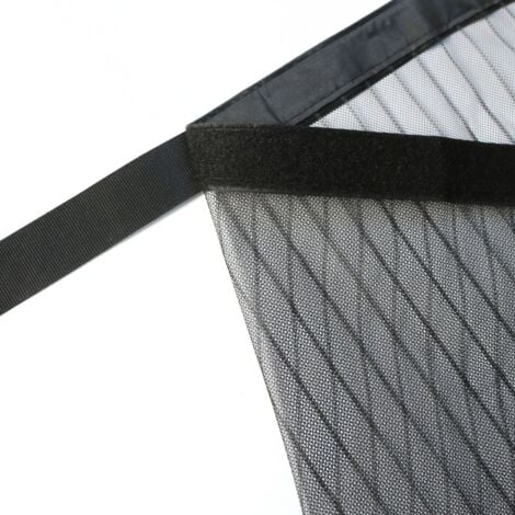 Moustiquaire rideau de porte sans percer pour baie vitrée - Noir - L220 x H220cm