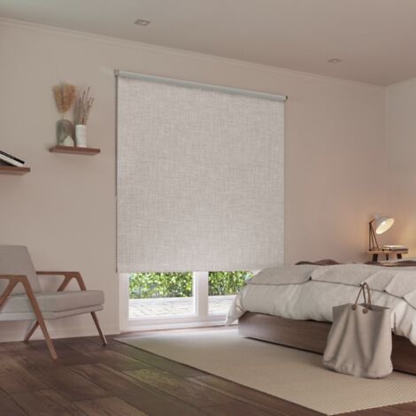 Store enrouleur occultant ancona effet tweed - gamme Must - Beige - L64 x H190cm