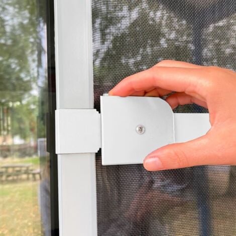 Moustiquaire porte battante aluminium pour porte - recoupable - Blanc - L100 x H220cm