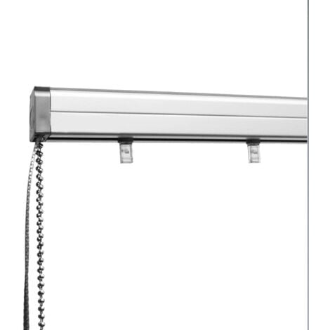 Rail pour lamelles verticales 89mm ouverture latérale - Gris alu - L160cm