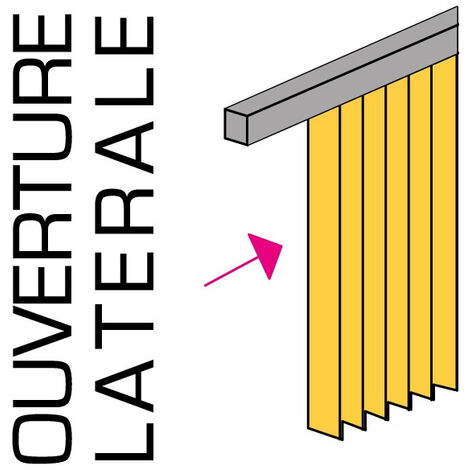Rail pour lamelles verticales 89mm ouverture latérale - Gris alu - L160cm