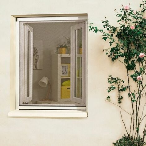 Moustiquaire enroulable en alu pour fenêtre - Gris - L100 x H160cm