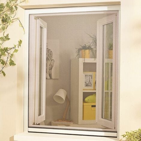 Moustiquaire enroulable en alu pour fenêtre - Gris - L100 x H160cm