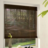 Roll'up bambou fins rondins pour intérieur - Chocolat - L120 x H180cm