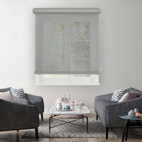 Store enrouleur voile mesh h190cm - Gris - L184 x H190cm