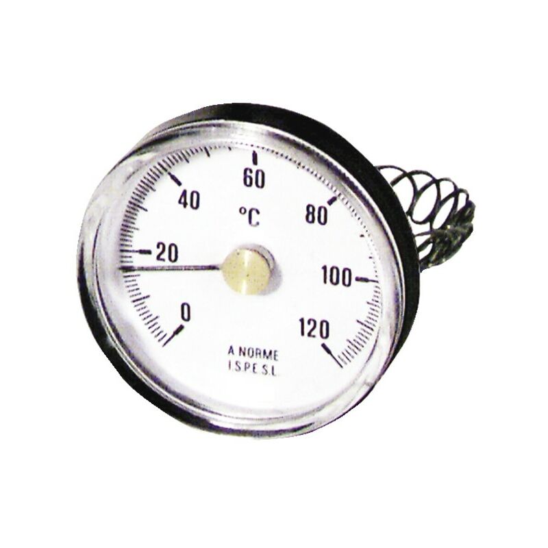 Thermomètre 0-120° avec ressort, avec clip pour montage sur tuyau, surface  bimétallique en acier inoxydable - 63MM : : Bricolage
