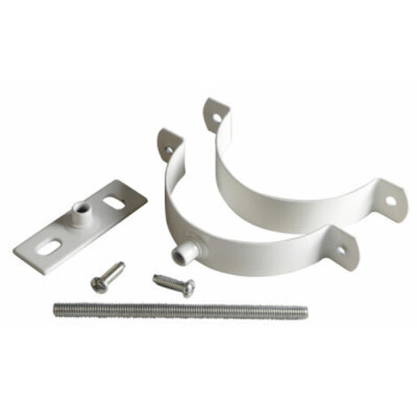 Ubbink – Collier mural D100mm en acier galvanisé blanc – Support ajustable pour chaudières à ventouse – Installation professionnelle recommandée