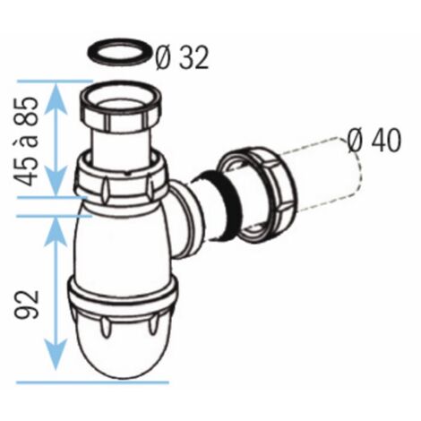 Siphon pour vasque bi-matière joint intégré x 50