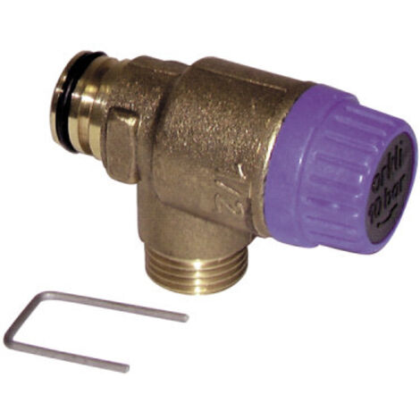 Diff – Soupape de sécurité sanitaire 7 bar – Filetage sortie 1/2'' – Clip de sécurité inclus – Compatible chaudières Isofast et Isotwin