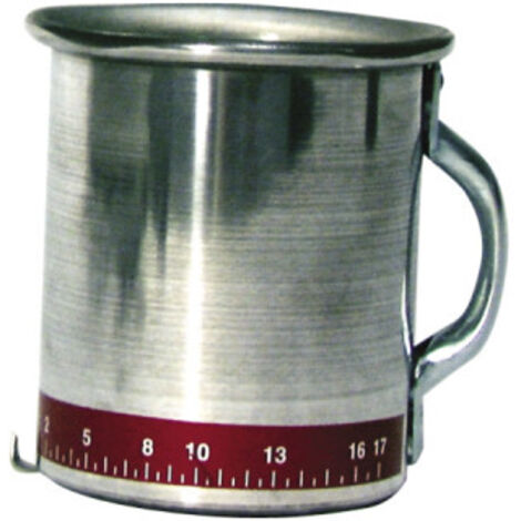 Tasse en aluminium pour mesure de débit d'eau – Débit réglable de 1 à 17 l/mn – Dimensions Ø70 x 90 mm – Limiteur de pression